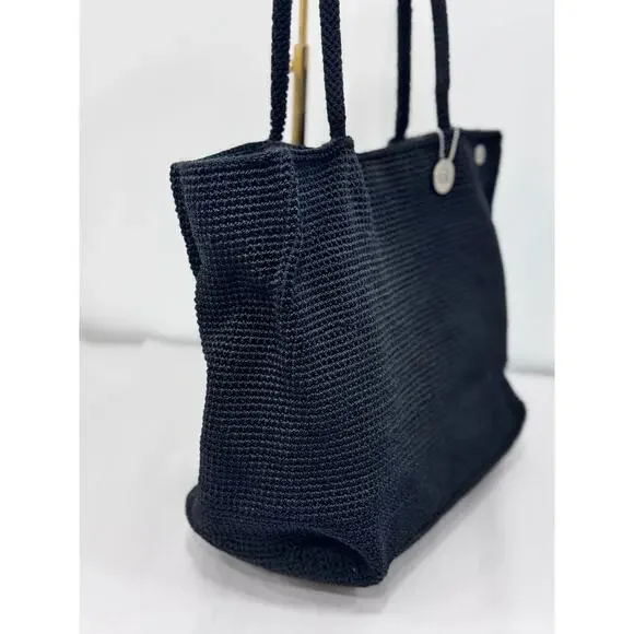 The Sak Black Crochet Shoulder Tote Bag - Picture 5 of 8
